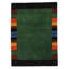 Tapis vert / jaune / orange en coton / laine sans motif uni 4 pi 8 po x 6 pi 6 po