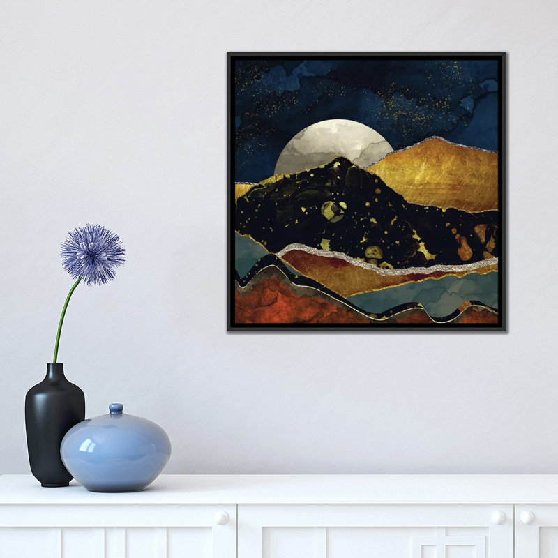 Nuit de bronze SpaceFrog Designs, H 18 po x l 18 po x P 1,5 po, Toile avec cadre noir, Pas de tapis