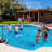 OXYGIE Pool Volleyball Net Games Set With Ball Adjustable Up To 32 Feet Wide