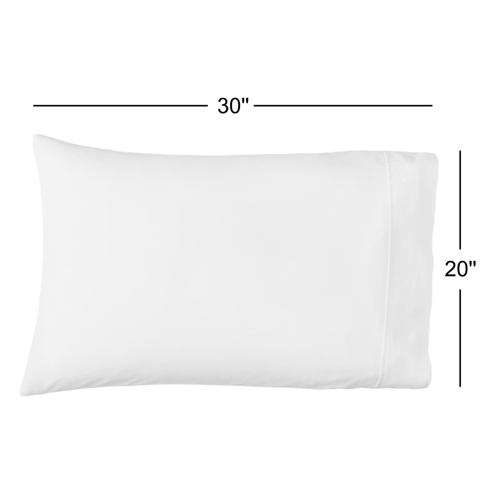 Jeffen Linen Blend Pillowcase, White, Standard
