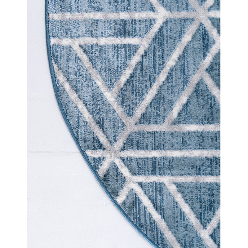 Nucla Geometric Indoor Rug, Round 5'