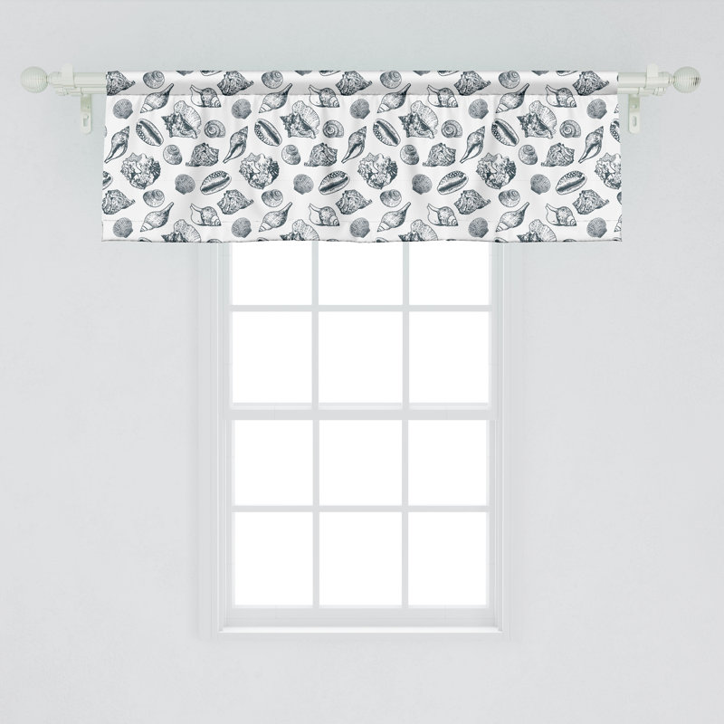 Ensemble de 2 cantonnières Ambesonne Florida Fighting Conch 54 po x 18 po bleu foncé et blanc