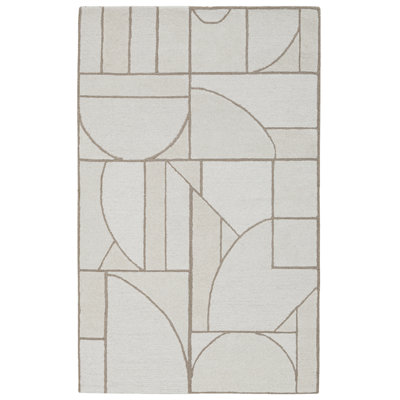 Tapis rectangulaire en laine Helaine