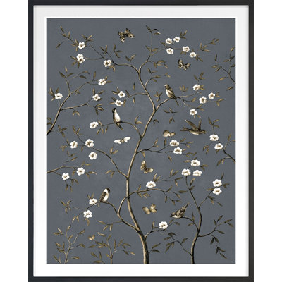 Birds Embroidery 6 Framed Graphic Art