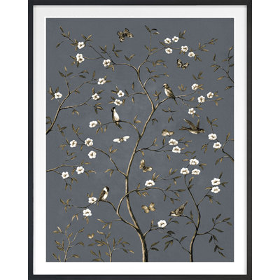 Broderie d'oiseaux 6 par Porter Design - Peinture sur papier