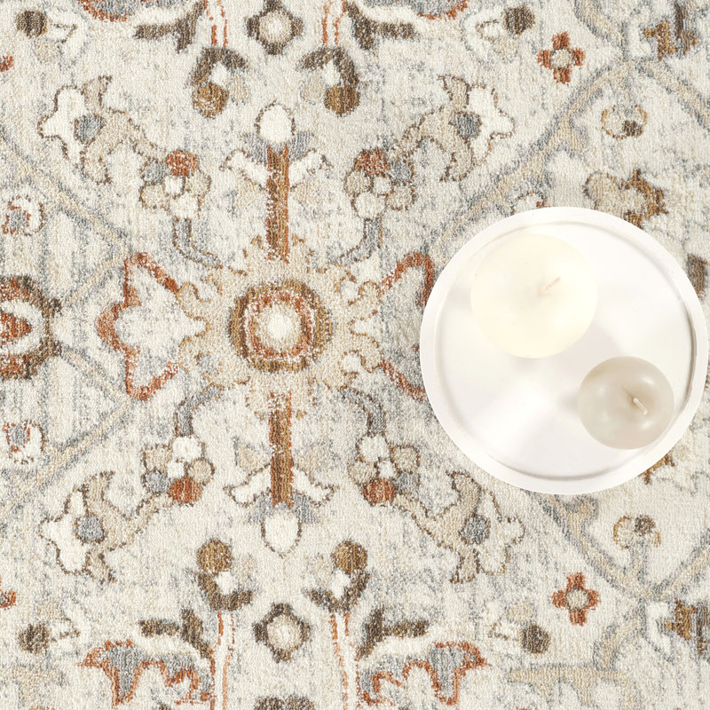 Abani Rugs Giavonnie ALA150A Traditional Ivory Rust Vintage Tribal Medallion Area Rug, Rectangle 4' x 6'5"