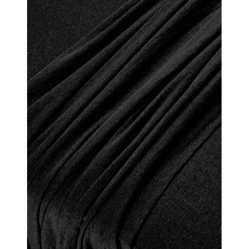  Ensemble de draps 100% coton 400 fils 400 fils, Grand, Noir