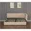 Lit double capitonné Cloud avec tête de lit, 2 tiroirs de rangement, éclairage DEL, port USB, pieds en bois, sans sommier.