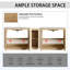 Meuble-lavabo autoportant Willow avec lavabo double en céramique blanche-135533594