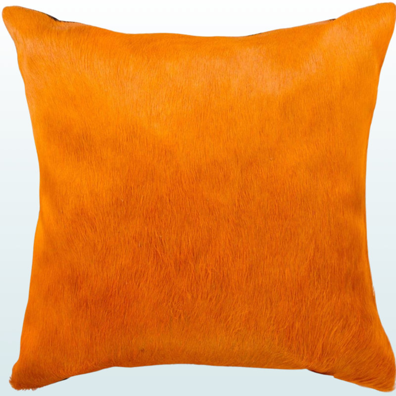 Jeté en cuir de vache par Trio, Orange