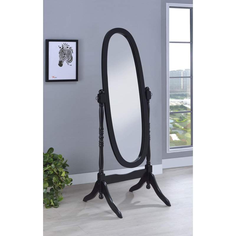Hamilton Oval Floor Mirror, Black