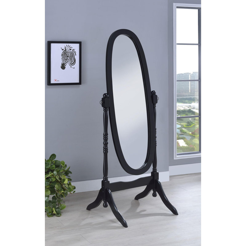 Hamilton Oval Freestanding Mirror, Black