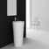 Circular Pedestal Bathroom Sink with Overflow