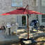 Parasol en porte-à-faux rectangulaire double en bois à double plateau de luxe 9 pi x 12 pi, rouge brique-47955069