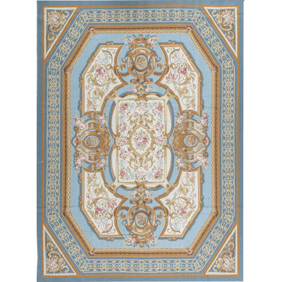 Hand-Knotted High-Quality Blue Area Rug