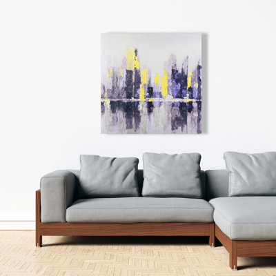 Abstract and Blurry Cityscape - Contemporary Canvas Art