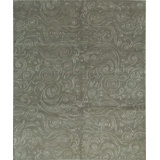 Hand-Knotted High-Quality Green Area Rug