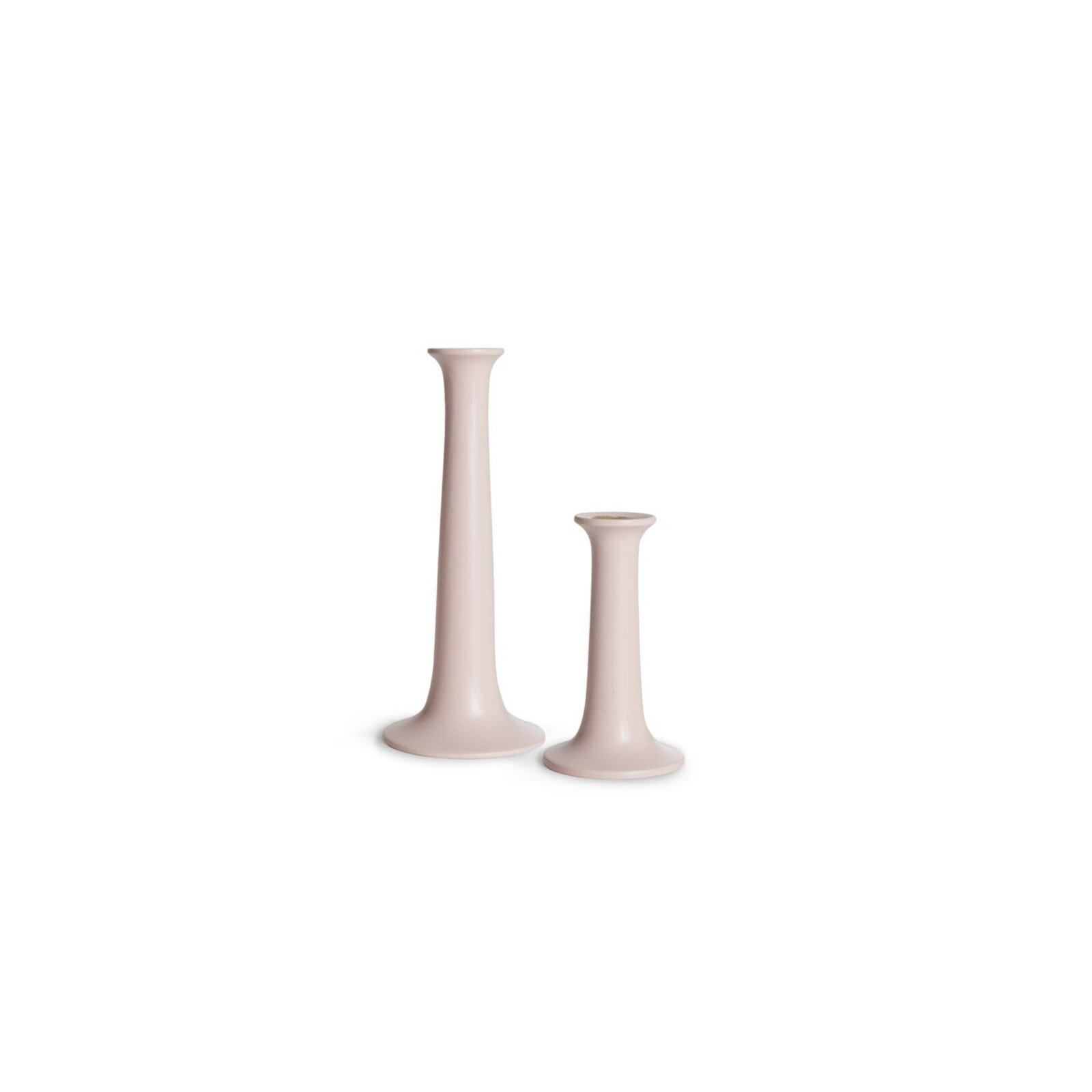 Simple Solid Wood Tabletop Candlestick, Blush, 9" H x 4" W x 4" D