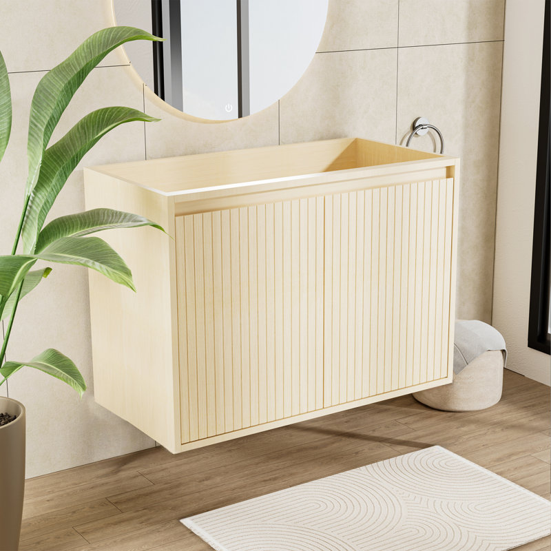 Base de meuble-lavabo de style Shaker de 24 po, 30 po et 36 po seulement, autoportante ou murale avec portes doubles et tablette réglable - Conception à fermeture en douceur et verticale (lavabo non inclus)