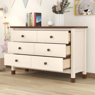 Commode de rangement 6 tiroirs en bois