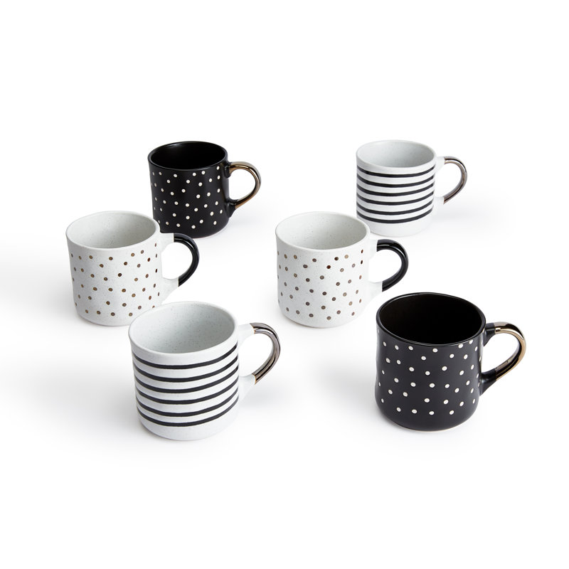 Waterside Stripe & Dot Metallic Mugs