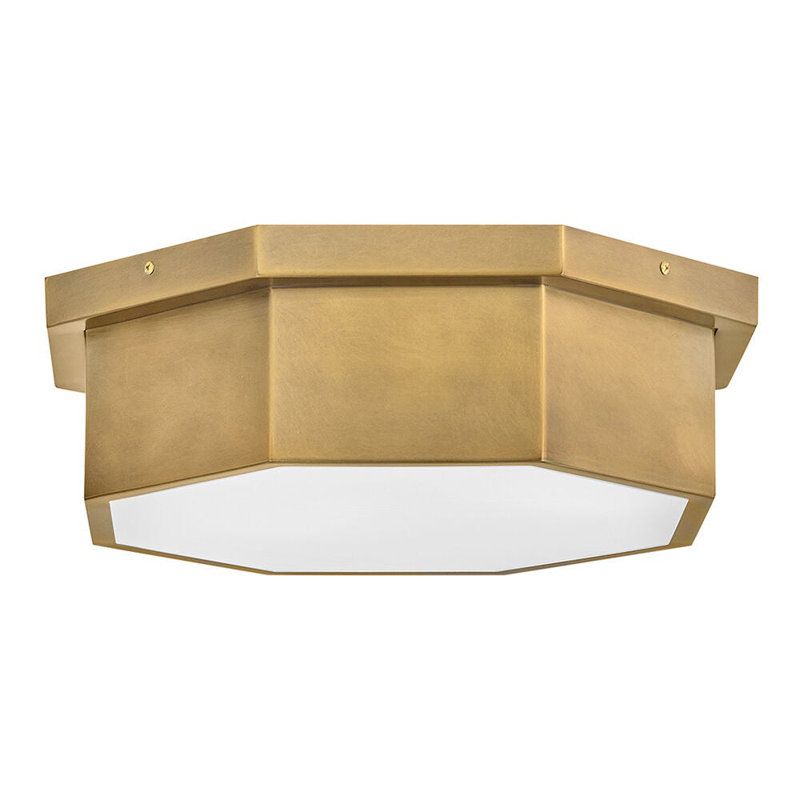 Facet 3 - Light Flush Mount, Heritage Brass