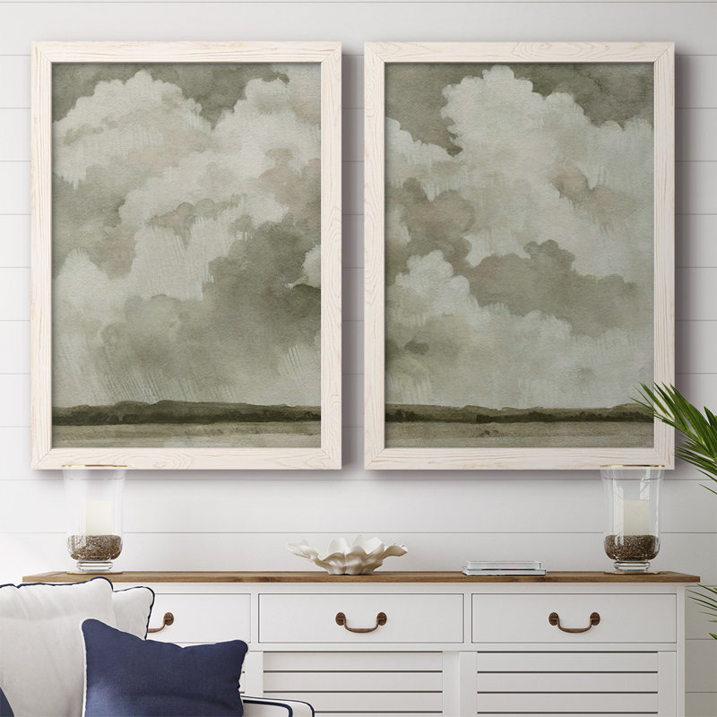 Toile encadrée Big Big Sky I-Premium - prête à être accrochée, H 27,5 po x l 75 po x P 1,5 po, Blanc