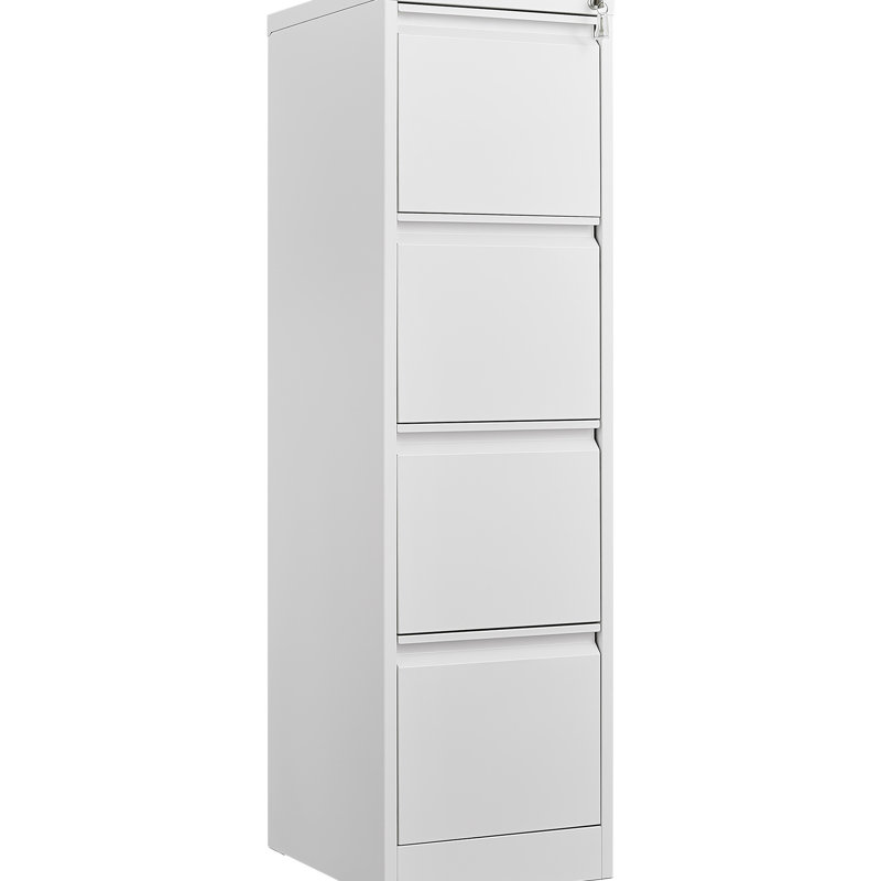 Classeur en métal avec serrure - 4 tiroirs pour un rangement sécuritaire compatible avec format légal / lettre blanc verrouillable 4 améliore l'apparence du bureau