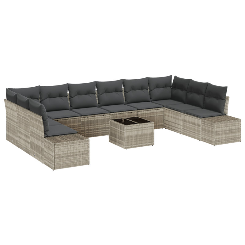 344cm Wide Patio Sofa with Cushions
