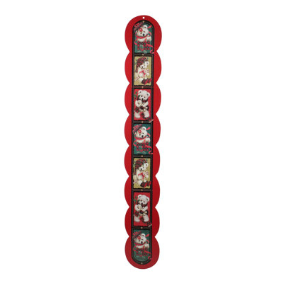 Présentoir à cartes de Noël en forme d'ours en peluche rouge et blanc Club 42 po