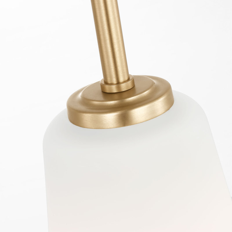 Miles One Light Mini-Pendant from Generation Lighting , White, Satin Brass