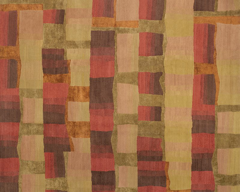 Eva H Hand Knotted Geometric Area Rug, Rectangle 9' x 12'