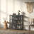 Benoite 40.04-inch Black Two Door Metal Storage Cabinet with Fluted Clear Doors and Gold Handles-959007288