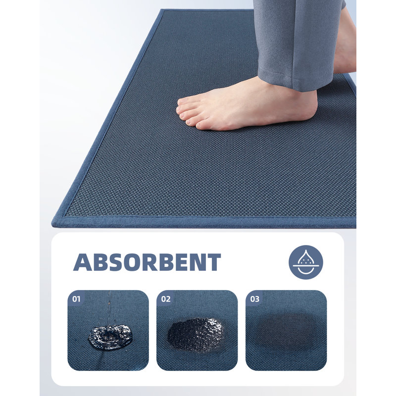 Tapis de cuisine Amesdale, Tapis de couloir 1 pi 5 po x 5 pi 11 po, Bleu
