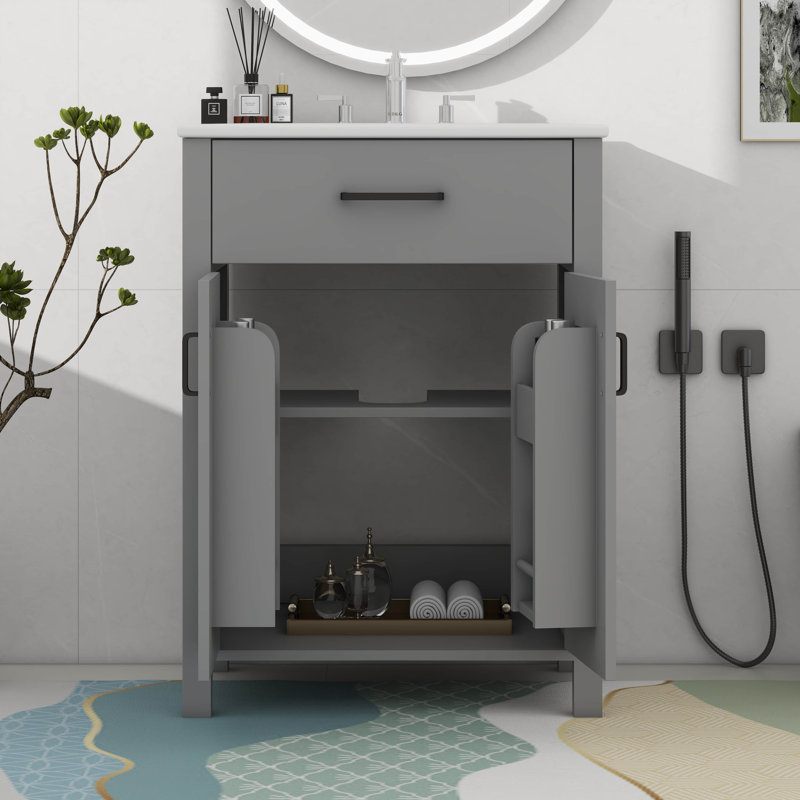 24"Bathroom Vanity Combo With Ceramic Sink