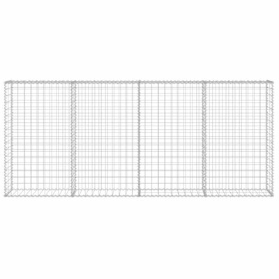 Gabion Wall with Covers Galvanized Steel 78.7 x 7.87 x 33.5 in Garden Retaining Wall Basket