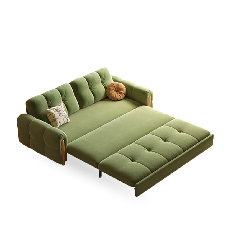 Canapé-lit modulaire en velours vert avec tiroirs avec rangement, H 35,43 po x l 74,8 po x P 33,46 po