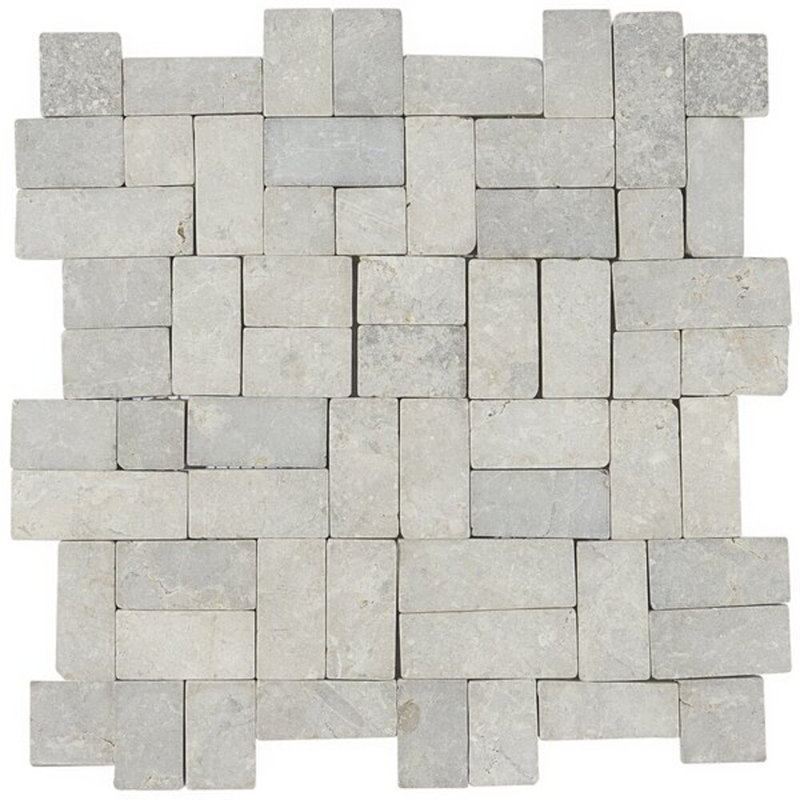 Nature Antique Lava Black Pebble Mosaic Tile, Gray