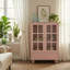 31.5" Kitchen Pantry Cabinet with Glass Doors and Drawer, Adjustable Shelves, Freestanding Storage Cabinet for Kitchen or Dining Room-1340055531