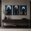 Ensemble de 3 toiles squelettiques sous la pleine lune avec Halloween-990595158