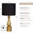 Modern Black And Gold Table Lamps Set Of 2 For Living Room, Bedroom, Nightstand, End Table, Or Small Spaces With Linen Lampshade - Mid-Century Minimalist Design