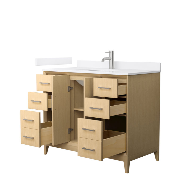 Janna 60" Freestanding Single Bathroom Vanity with Cultured Marble Top, White Cultured Marble, Matte Black, 42"