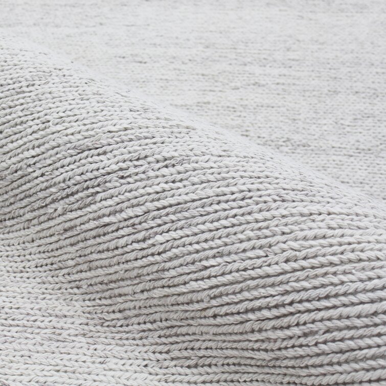 Handmade Braided Wool Light Gray Rug