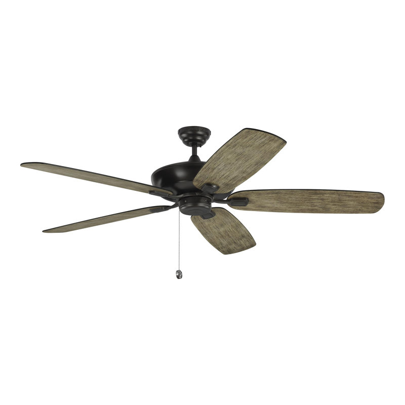 60'' Ceiling Fan, Aged Pewter with Wash Oak Blades