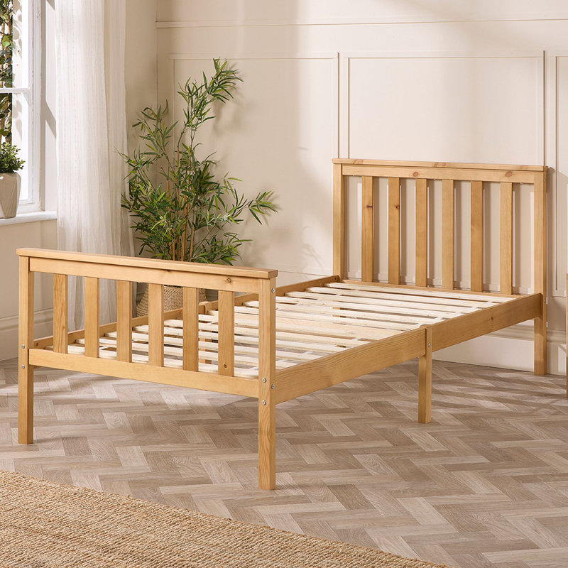 Atlantic Bed Frame with Bonnel Mattress, Natural, Single (96.5 x 197 cm )