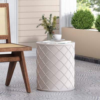 Table d'appoint d'extérieur en béton moderne - Décoration de corde nautique 18,08 po de hauteur sans assemblage Chic léger avec thème l 15,43 po x H prêt à placer