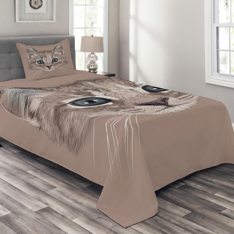 Farmhouse / Country Polyester Coverlet, Twin Coverlet + 1 Sham