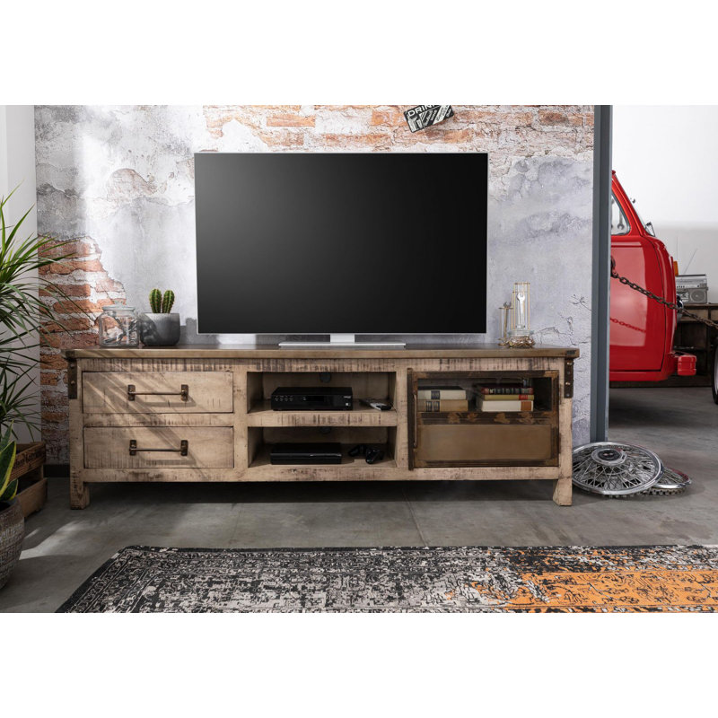 Heavy Industry Unfinished TV Stand for TVs up to 75", Brown