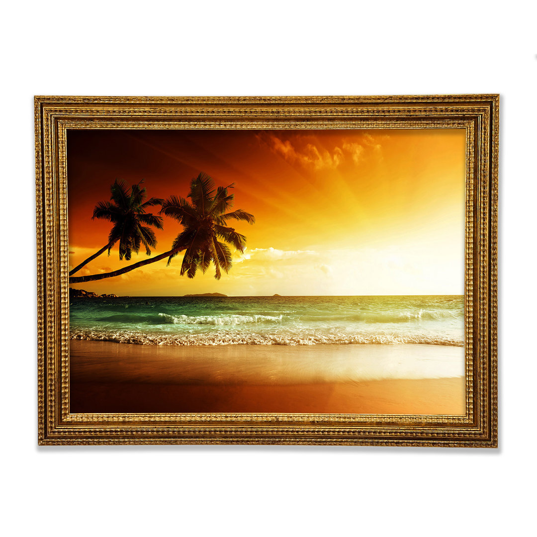 Gerahmtes Bild Ocean Sun Beam Palms