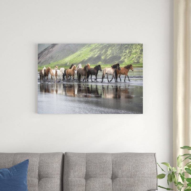 Chevaux Islandais xiv, H 24 po x l 36 po x P 1,25 po